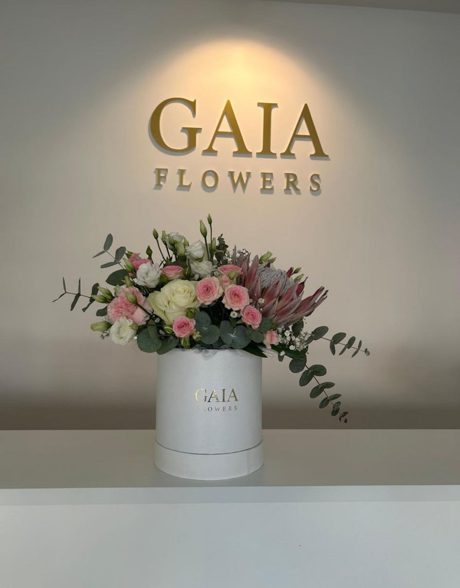 Velvet Flower Box "Prestige" – Composizione Media in Velluto